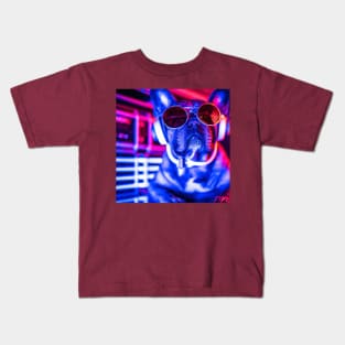 Neon DJ Frenchie Kids T-Shirt